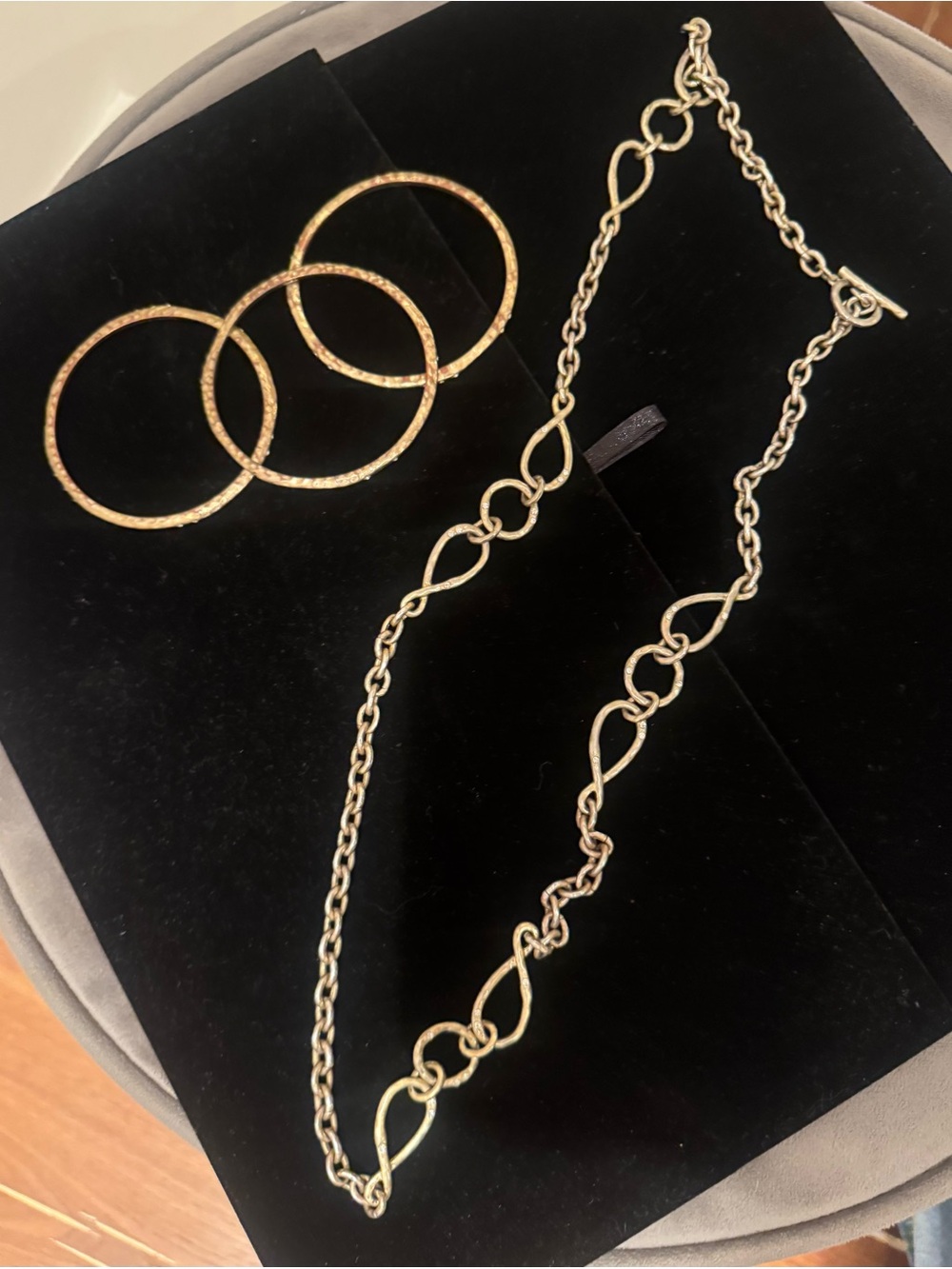 VINTAGE Ralph Lauren gold-tone necklace with crystals. 16” drop from neck.